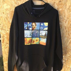 Van Gough Large Black Hoodie Sweatshirt